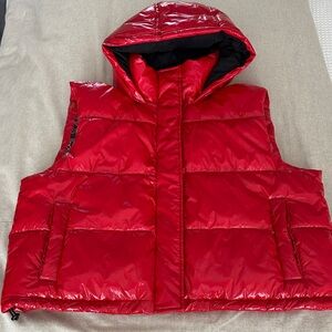 Lou & Grey Red Hooded Vest, Like New